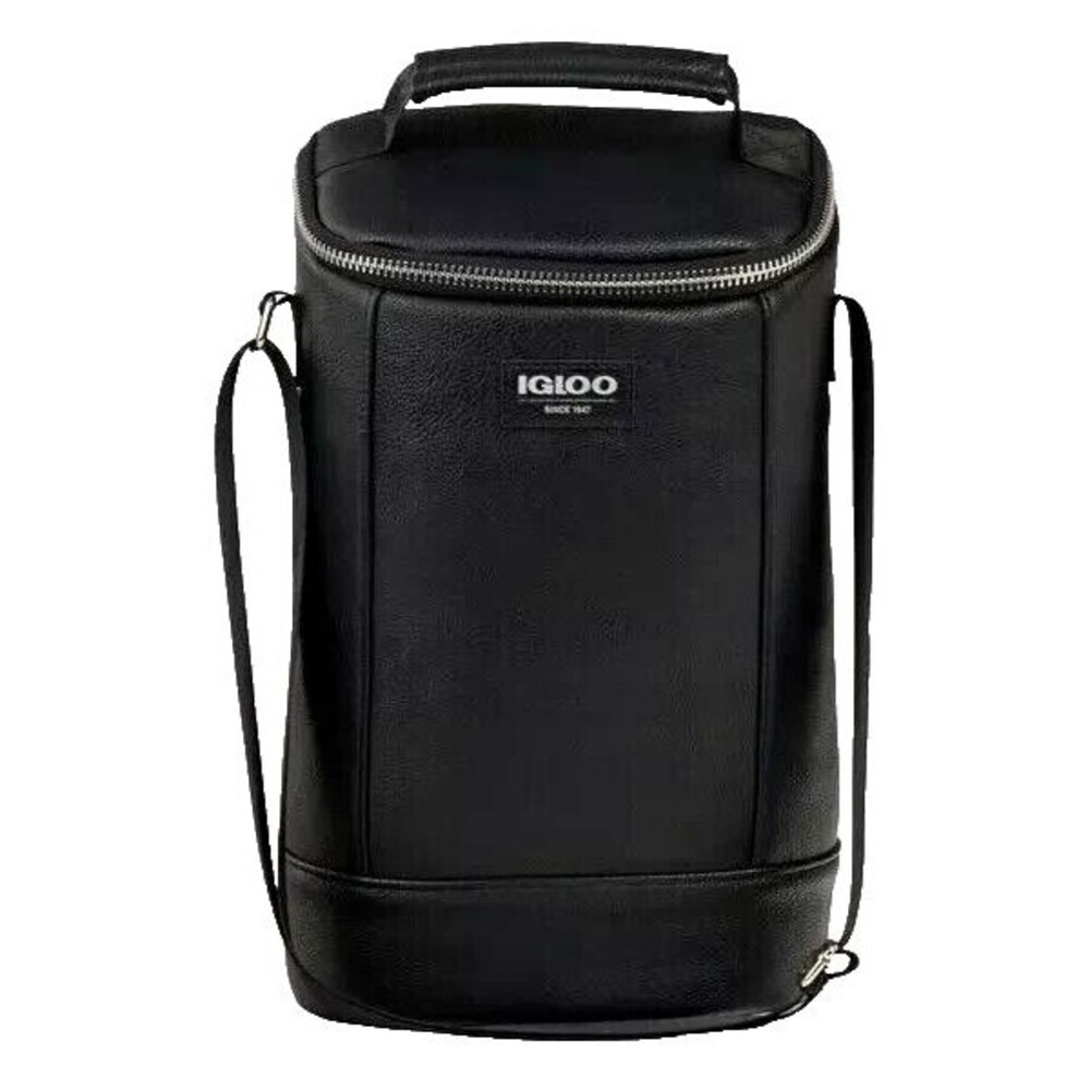Igloo Luxe Black Beverage Tote Cooler Bag Insulated MaxCold Strap Travel Gift